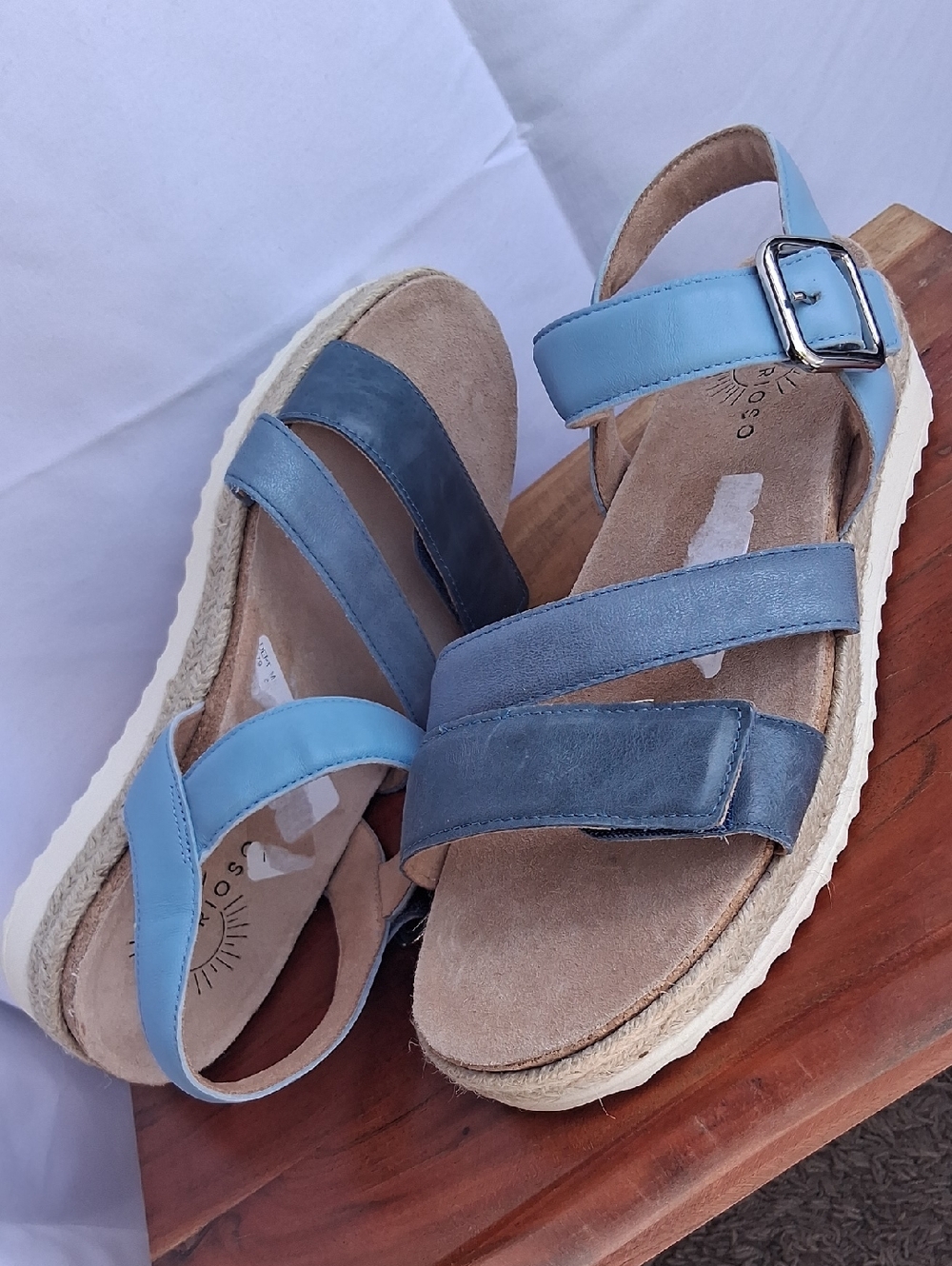 Brioso Women's Light Blue Platform Sandals 10
